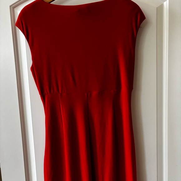 Lauren Ralph Lauren Barolo Red Ruched Empire-Waist Cap-Sleeve‎ Dress size 10 - Picture 8 of 12